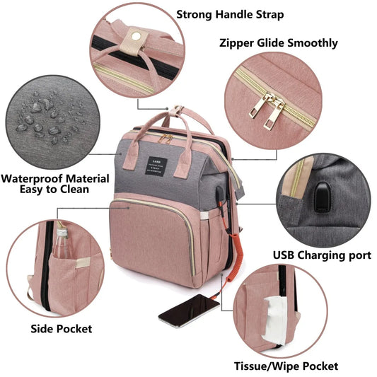 Portable 3-in-1 Mommy Diaper Bag